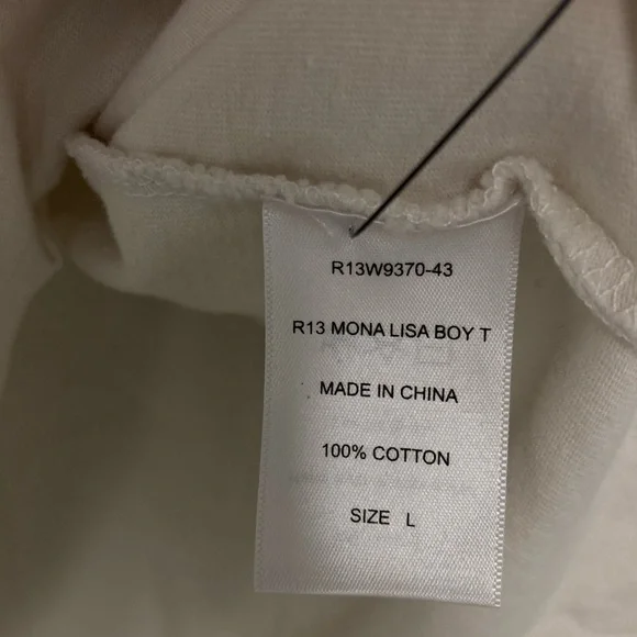 R13 Mona Lisa Boy Tee. Size large